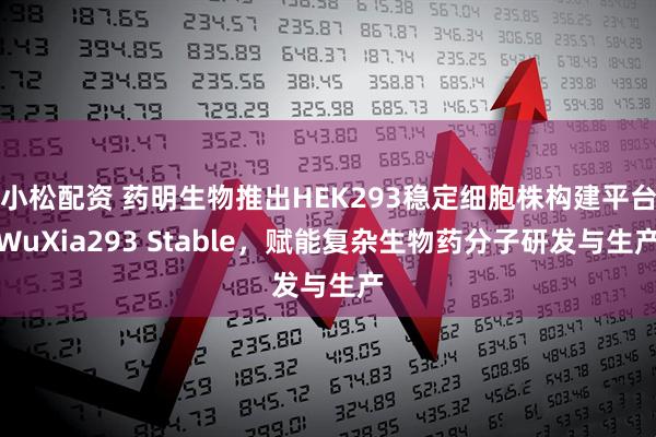小松配资 药明生物推出HEK293稳定细胞株构建平台WuXia293 Stable，赋能复杂生物药分子研发与生产
